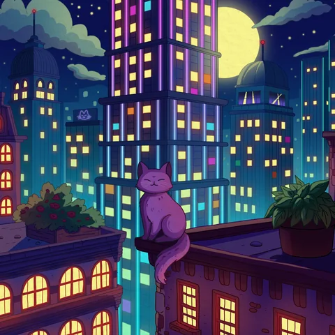 City Nights 2, album cover artwork by Purrple Cat (2023)