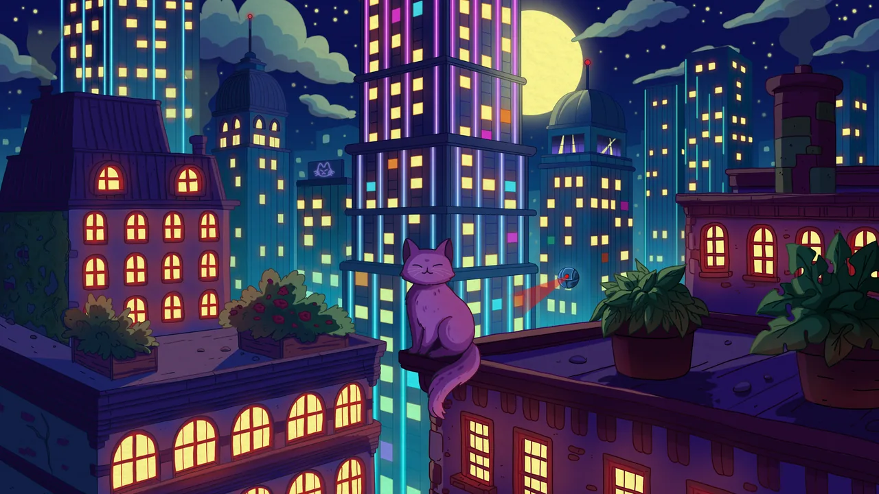 City Nights 2, widescreen artwork by Purrple Cat