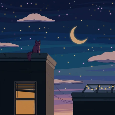 City Nights, album cover artwork by Purrple Cat (2021)
