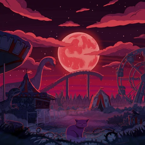 Dino Land, album cover artwork by Purrple Cat (2024)