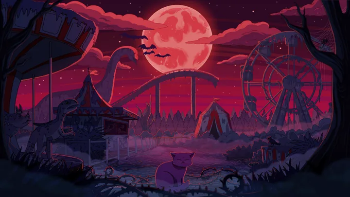Dino Land, widescreen artwork by Purrple Cat (2024)