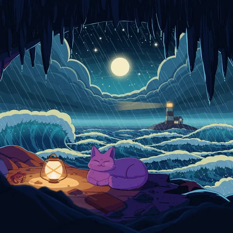 Eye of the Storm, album cover artwork by Purrple Cat (2024)