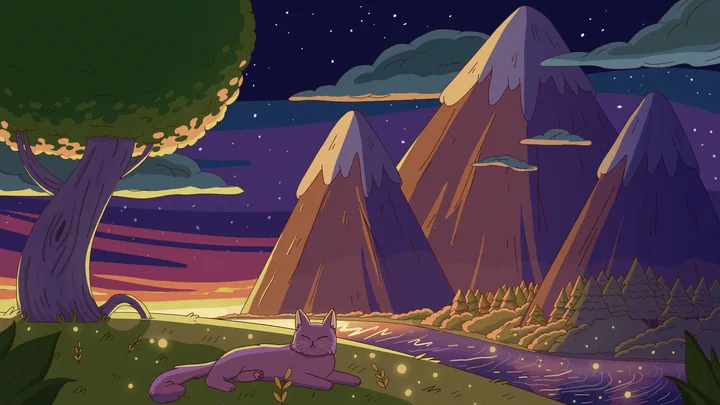 Mellow Skies, widescreen artwork by Purrple Cat (2020)