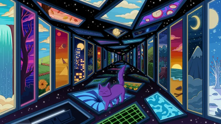 Multiverse 2, widescreen artwork by Purrple Cat (2025)