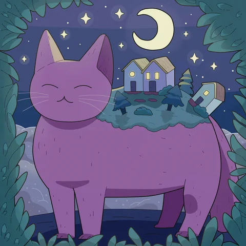 Nostalgia and Moving On, album cover artwork by Purrple Cat (2019)