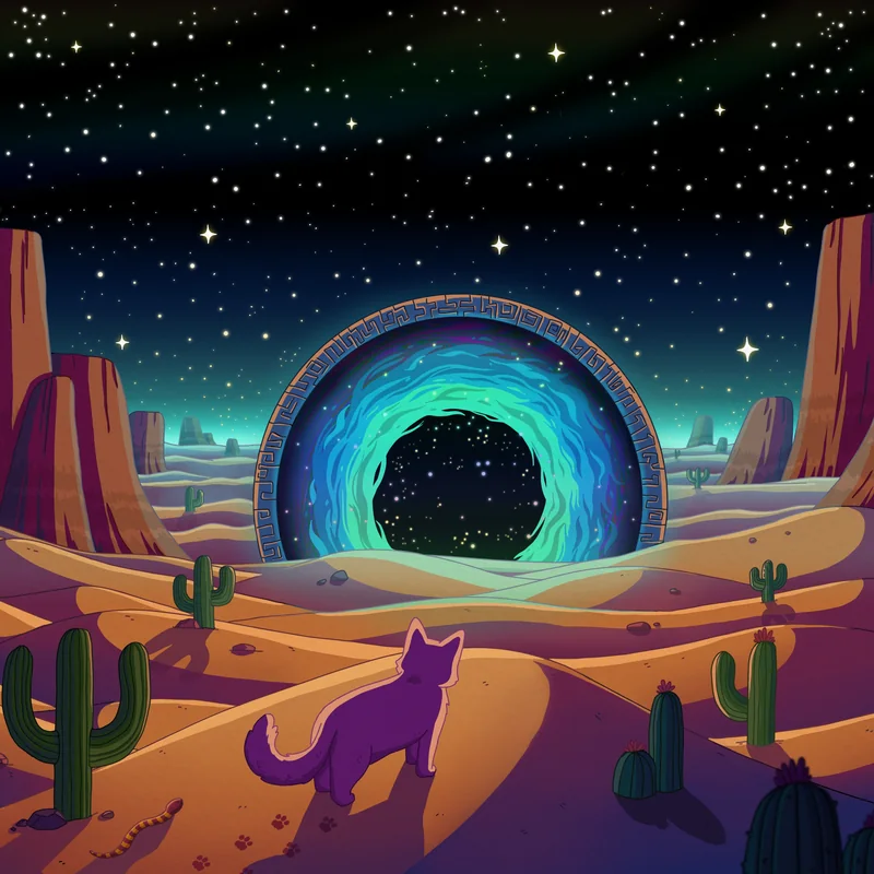 Sands of Time, album cover artwork by Purrple Cat (2024)