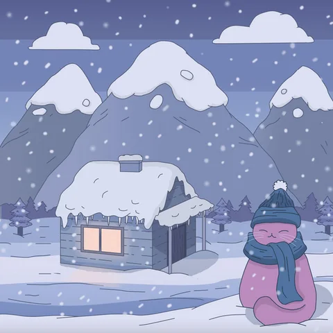 Snowbound, album cover artwork by Purrple Cat (2019)