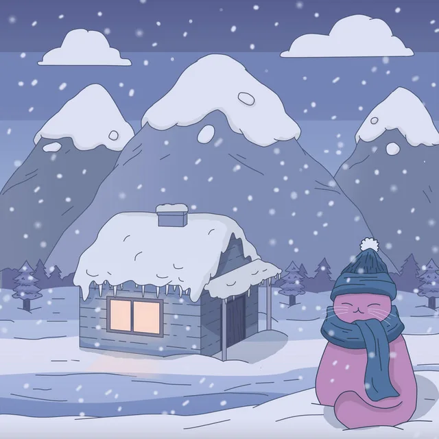 Snowbound, album cover artwork by Purrple Cat (2019)